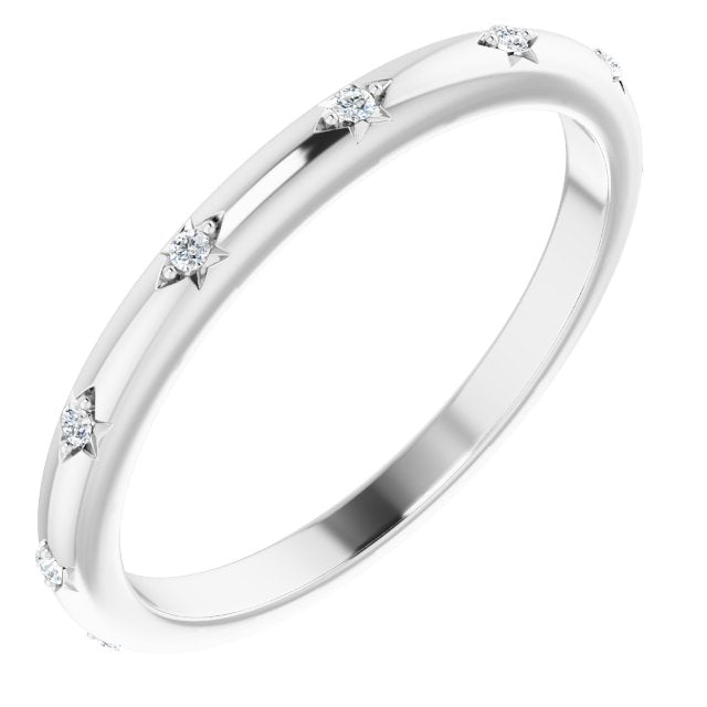 14K White .06 CTW Diamond Eternity Band - Balacia