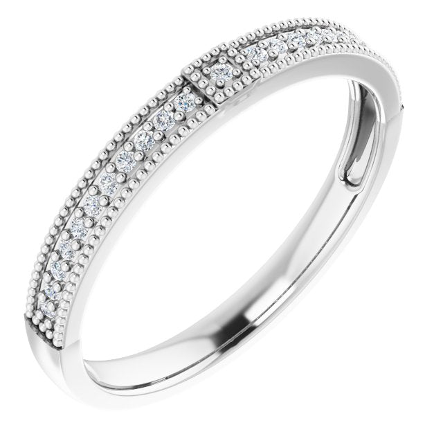 14K White .07 CTW Diamond Stackable Ring - Balacia