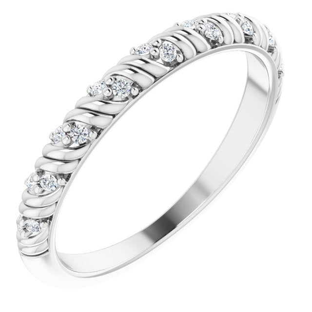 14K White .08 CTW Diamond Anniversary Band - Balacia