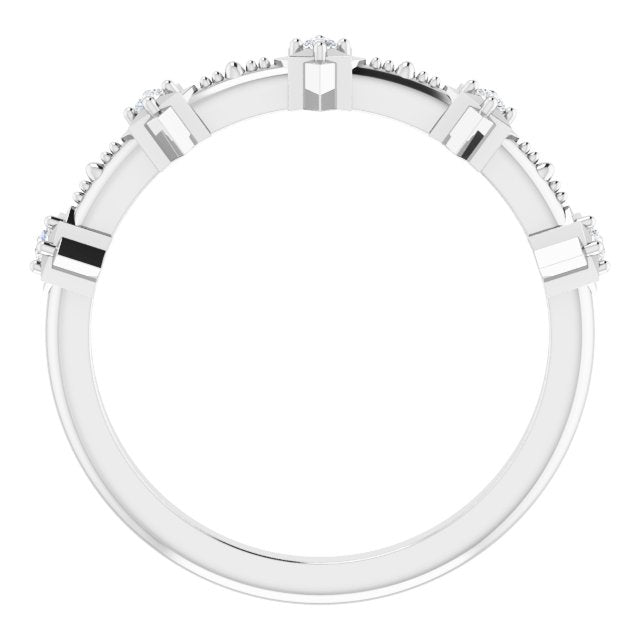 14K White .08 CTW Diamond Five - Stone Anniversary Band - Balacia