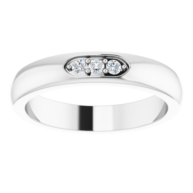 14K White .08 CTW Diamond Three - Stone Anniversary Band - Balacia