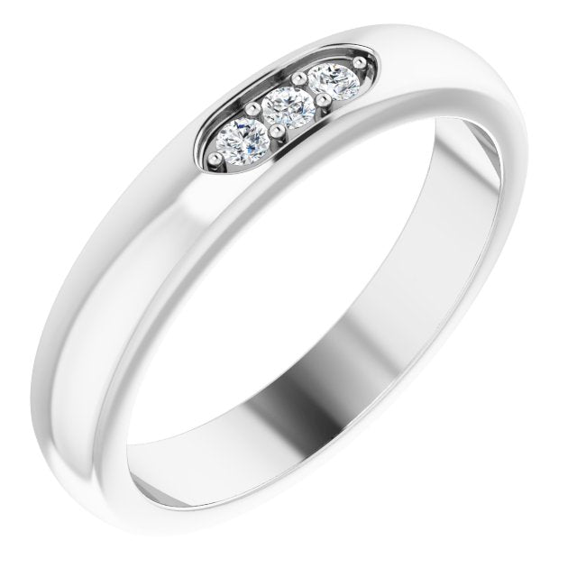 14K White .08 CTW Diamond Three - Stone Anniversary Band - Balacia