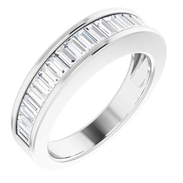 14K White 1 CTW Diamond Baguette Anniversary - Balacia