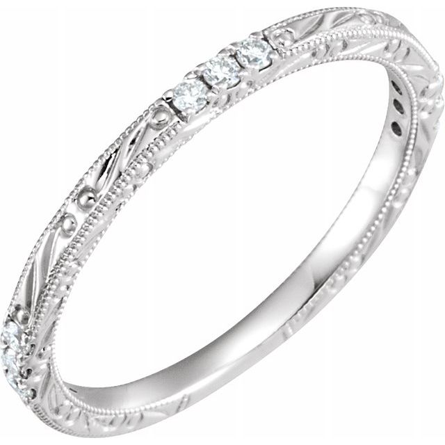 14K White 1/10 CTW Diamond Anniversary Band - Balacia