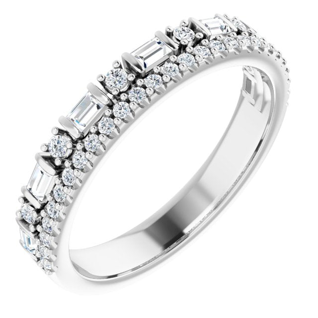 14K White 1/2 CTW Diamond Anniversary Band - Balacia