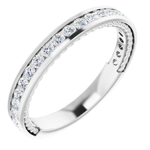 14K White 1/2 CTW Diamond Anniversary Band - Balacia