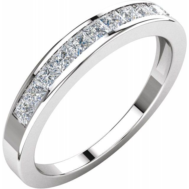 14K White 1/2 CTW Diamond Anniversary Band - Balacia