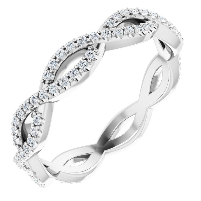 14K White 1/3 CTW Diamond Infinity - Inspired Eternity Band - Balacia