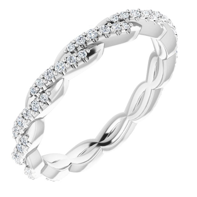 14K White 1/4 CTW Diamond Twisted Eternity Band - Balacia