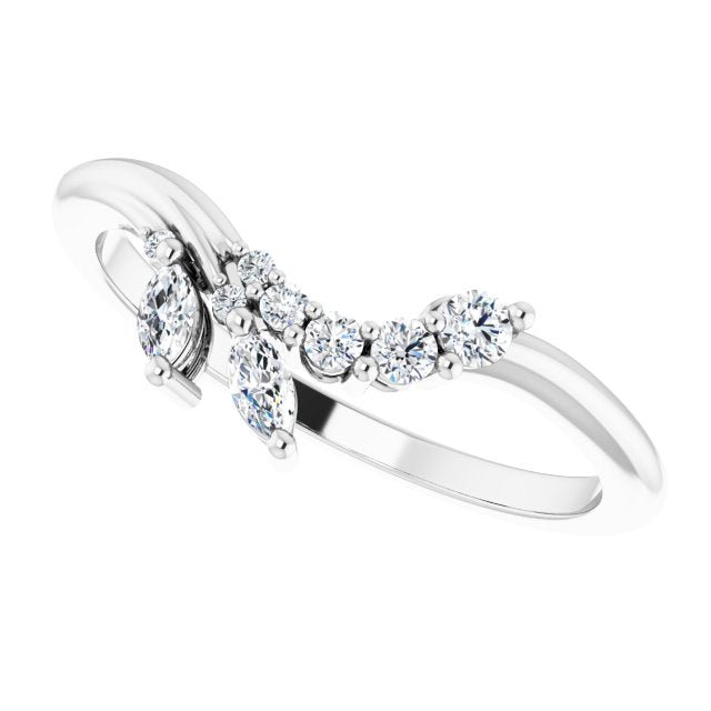 14K White 1/5 CTW Diamond Contour Band - Balacia