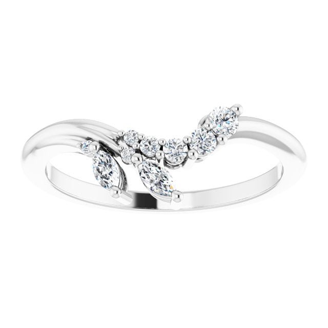 14K White 1/5 CTW Diamond Contour Band - Balacia