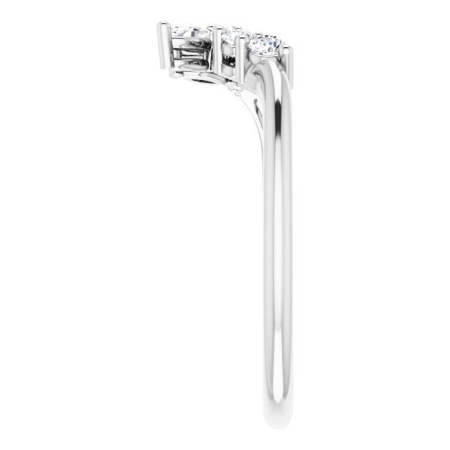 14K White 1/5 CTW Diamond Contour Band - Balacia