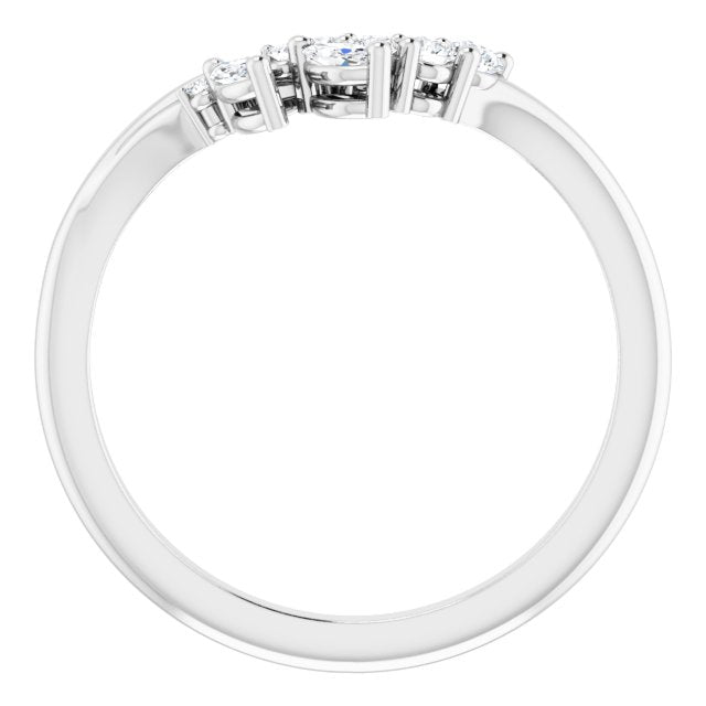 14K White 1/5 CTW Diamond Contour Band - Balacia