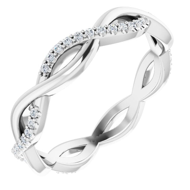 14K White 1/5 CTW Diamond Infinity - Inspired Eternity Band - Balacia