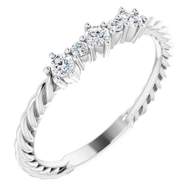 14K White 1/5 CTW Diamond Rope Anniversary Ring - Balacia