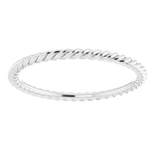 14K White 1.5 mm Skinny Rope Band - Balacia