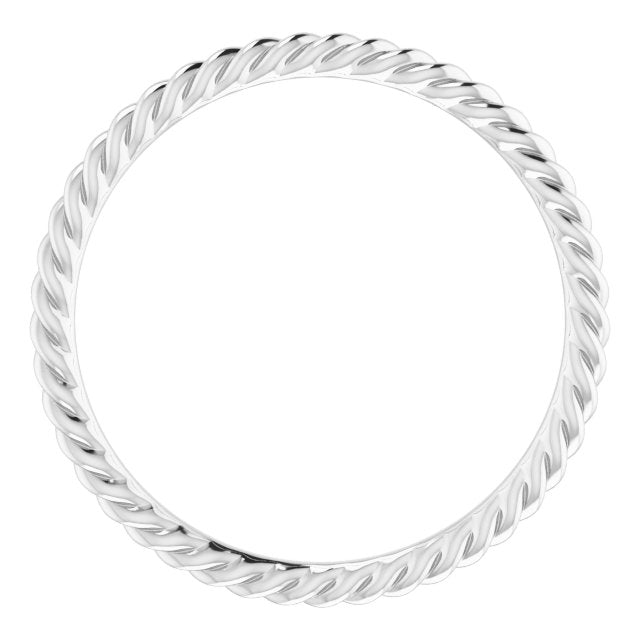 14K White 1.5 mm Skinny Rope Band - Balacia