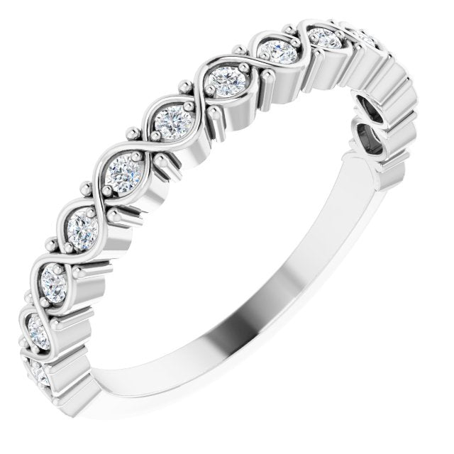 14K White 1/6 TW Diamond Anniversary Band - Balacia