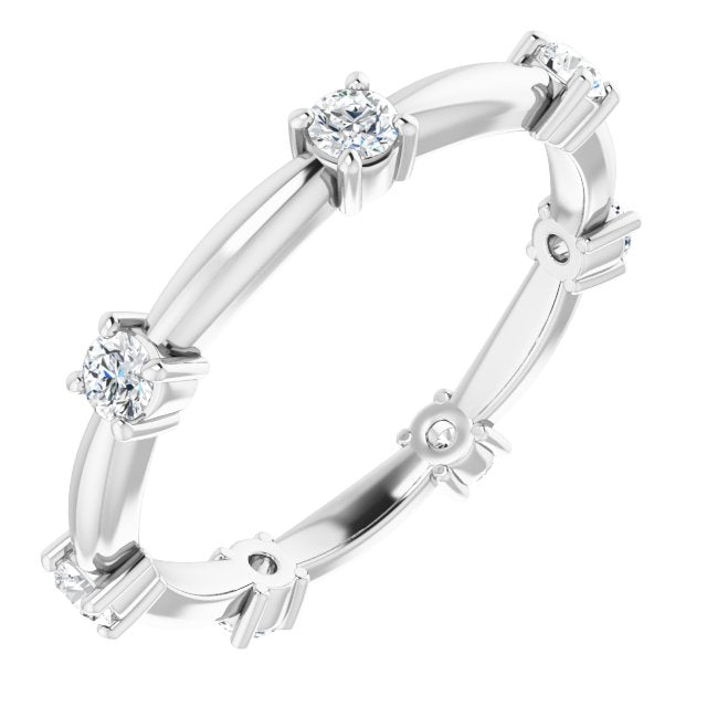 14K White 1.7 mm Round Eternity Band - Balacia