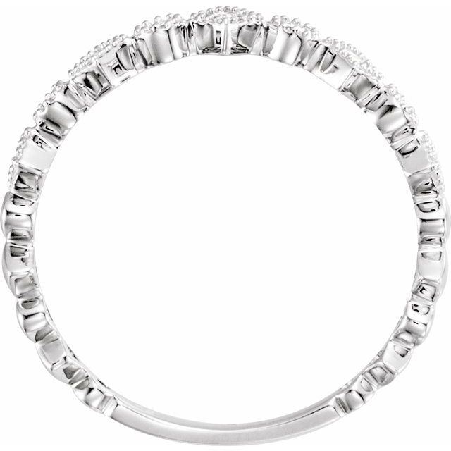 14K White 1/8 CTW Diamond Anniversary Band - Balacia