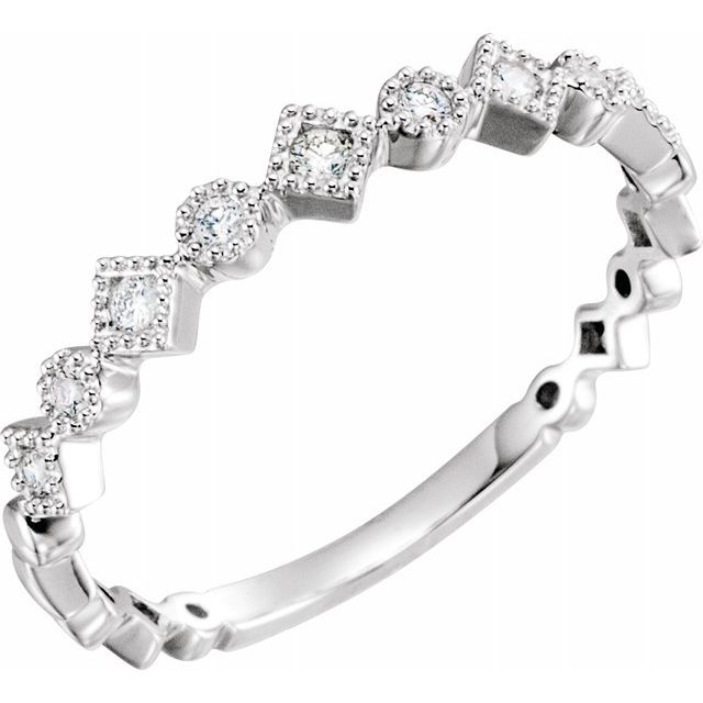 14K White 1/8 CTW Diamond Anniversary Band - Balacia