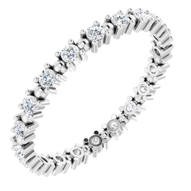 14K White 3/8 CTW Diamond Eternity Band - Balacia