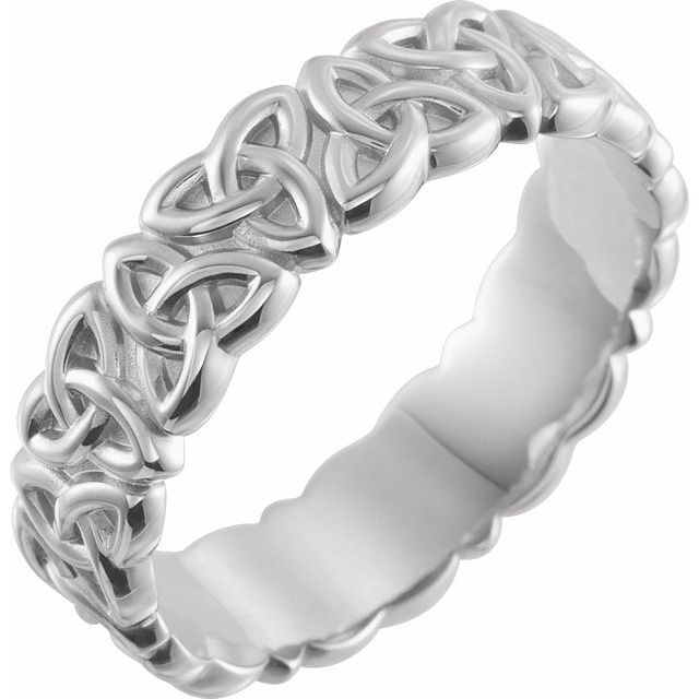 14K White 6 mm Celtic - Inspired Band - Balacia