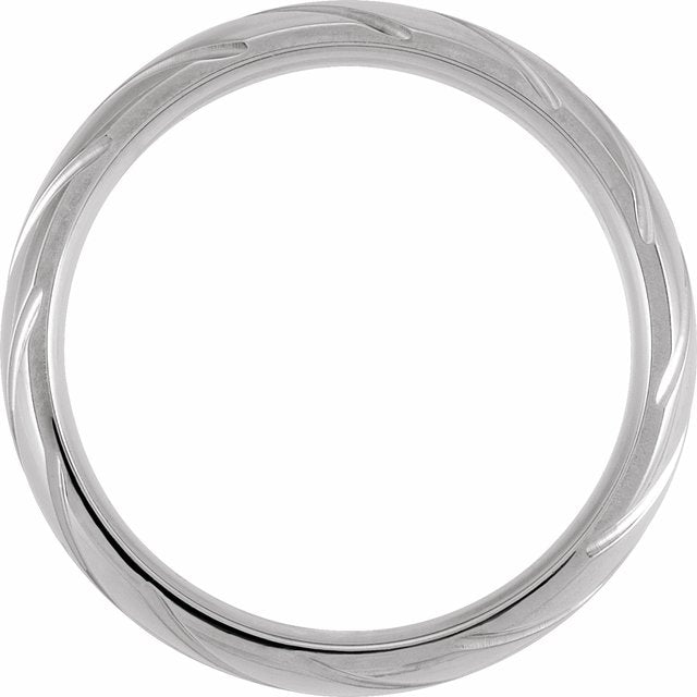 14K White 6 mm Grooved Band - Balacia