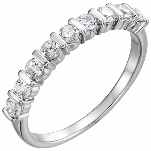 14K White 9 - Stone Anniversary Band - Balacia