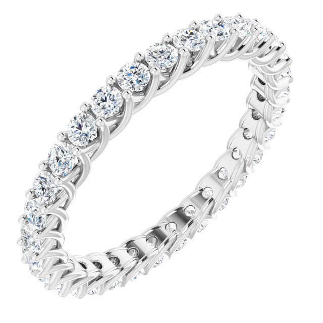 14K White 9/10 CTW Diamond Eternity Band - Balacia