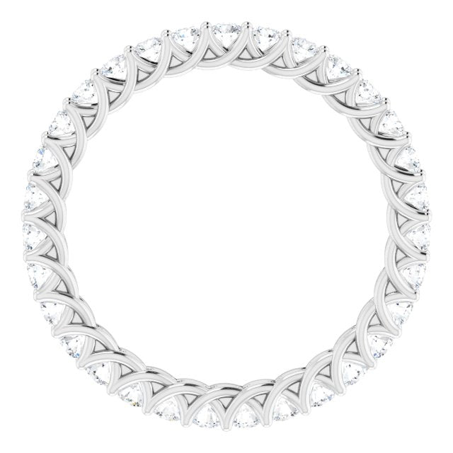 14K White 9/10 CTW Diamond Eternity Band - Balacia