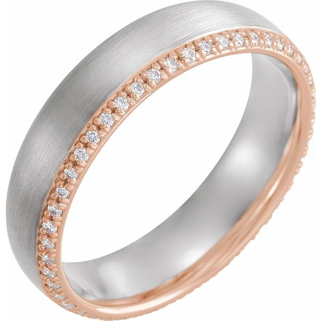 14K White &amp; Rose 6 mm 1/4 CTW Diamond Band - Balacia