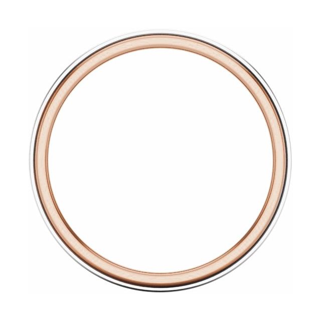 14K White/Rose/Yellow 8 mm Flat Edge Band - Balacia