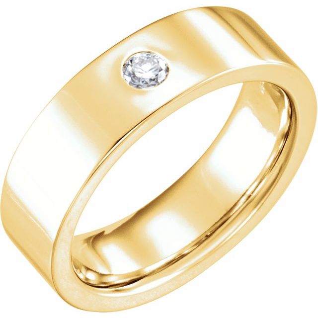 14K Yellow 1/10 CTW Diamond Flat Band - Balacia