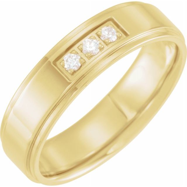 14K Yellow 1/10 CTW Diamond Flat Edge Band - Balacia