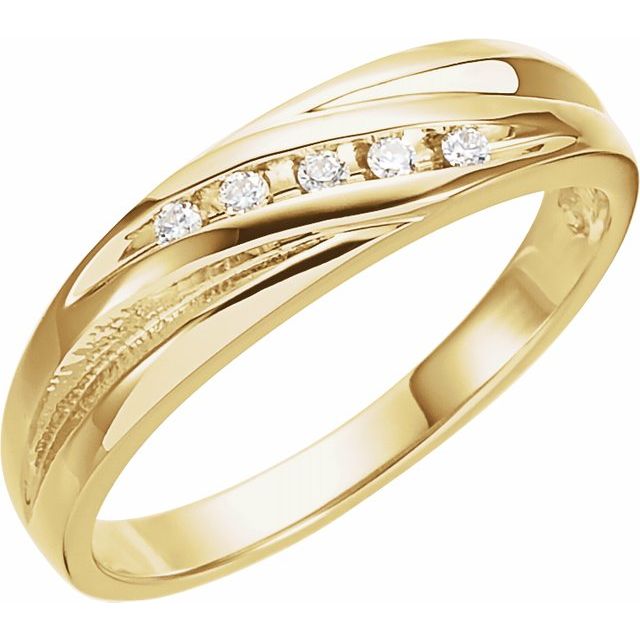 14K Yellow 1/10 CTW Diamond Men's Band - Balacia