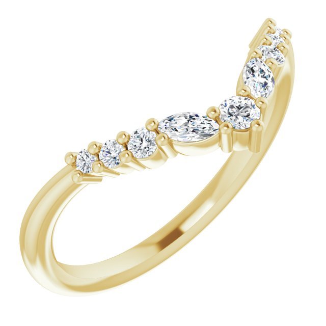 14K Yellow 1/5 CTW Diamond Contour Band - Balacia