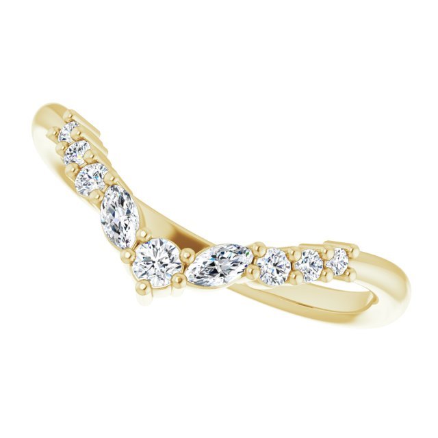 14K Yellow 1/5 CTW Diamond Contour Band - Balacia