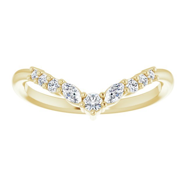 14K Yellow 1/5 CTW Diamond Contour Band - Balacia