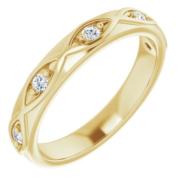 14K Yellow 1/8 CTW Diamond Anniversary Band - Balacia