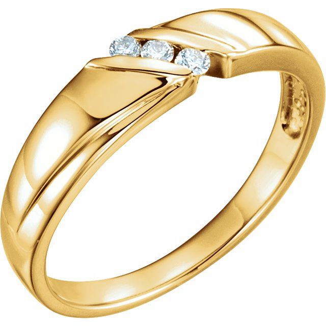 14K Yellow 2 mm Round Diamond Band - Balacia