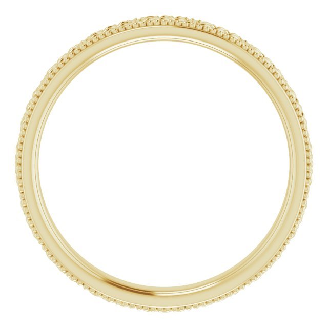 14K Yellow 3 mm Celtic - Inspired Milgrain Band - Balacia