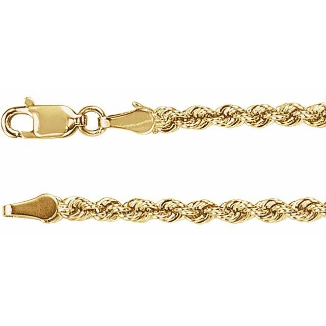 14K Yellow 3 mm Rope 20" Chain - Balacia