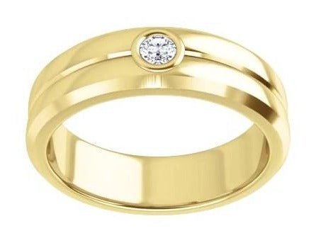 14K Yellow 3 mm Round Mens Ring - Balacia