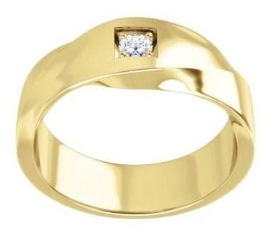 14K Yellow 3.2 mm Round Mens Ring - Balacia