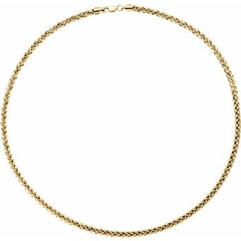 14K Yellow 3.25 mm Hollow Palma Wheat 18" Chain - Balacia