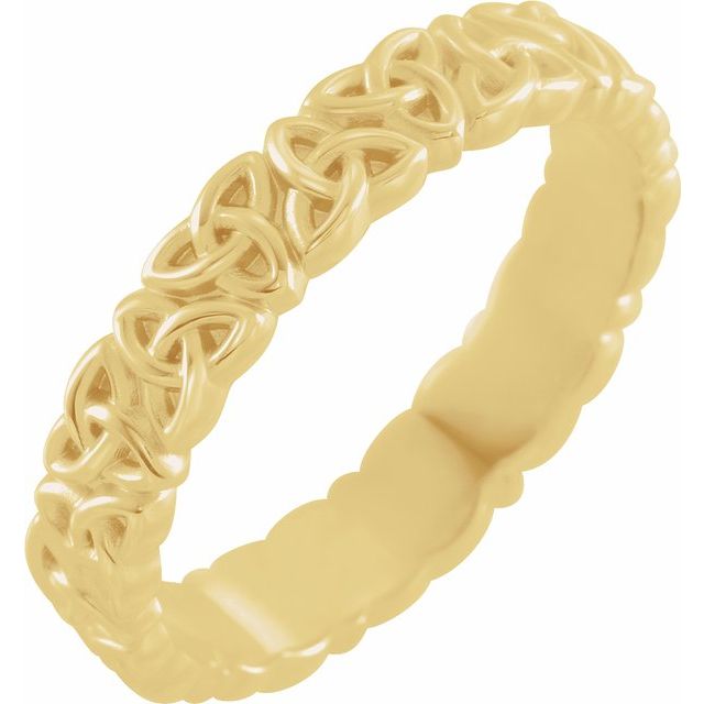 14K Yellow 4 mm Celtic - Inspired Band - Balacia