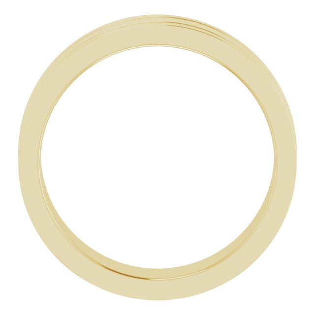 14K Yellow 6 mm Flat Edge Band with Milgrain - Balacia