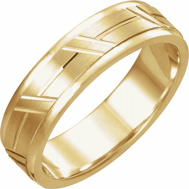 14K Yellow 6 mm Grooved Band - Balacia