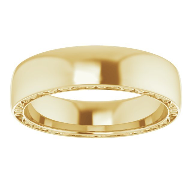 14K Yellow 6 mm Sculptural Band - Balacia